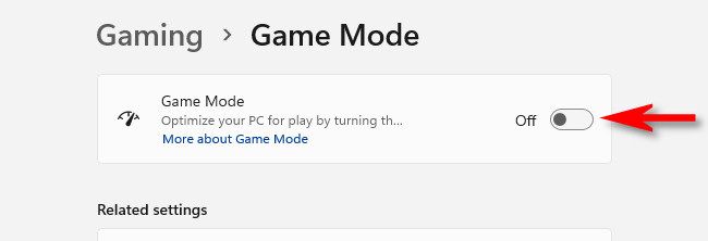 Flip the switch beside 'Game Mode' to 'Off.'