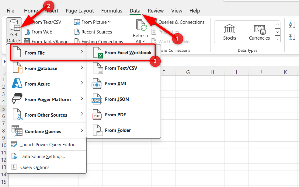 Getting data from Excel Workbook file.