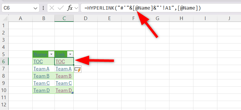 Applying Hyperlink Formula to each Workbook sheet in the power query method.