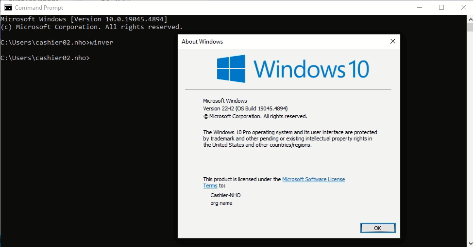 check the version of Windows 10 or Windows 11 using CMD